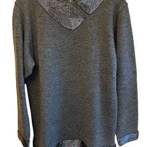𝅺harve Bernard by Bernard Holtzman Crew Neck Beaded Sweater EUC